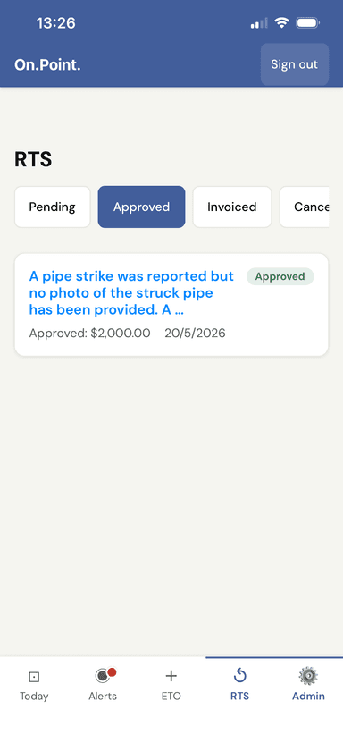 On-Point return-to-site approvals
